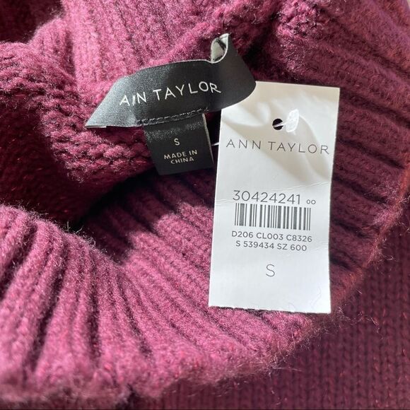 New Ann Taylor Purple Shimmer Knit Sweater Pullover Size Small Heavyweight Wine - Picture 5 of 6